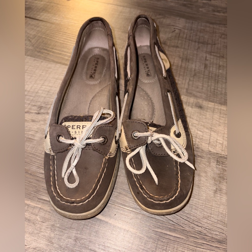 PERRY top SIDER boat shoes size  7 brown sequin women’s